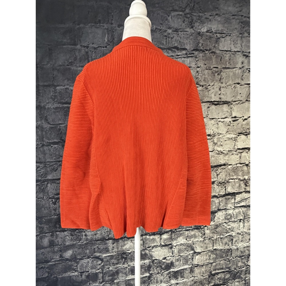 COS Women's Large Orange Ribbed Mock Neck Cotton Sweater Pullover Minimalist‎ - Picture 2 of 12